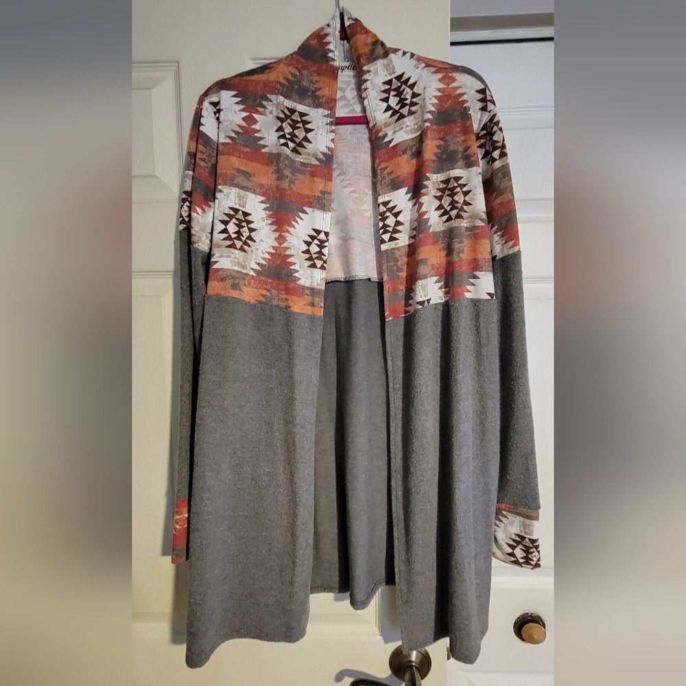 HAPTICS Long Aztec Design Cardigan